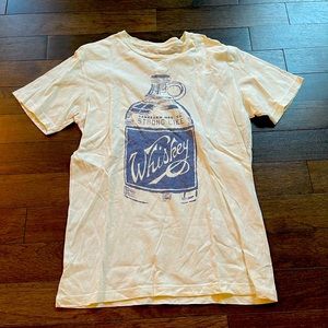 TANK FARM: Men’s Graphic TShirt, White with Blue lettering - Size Small